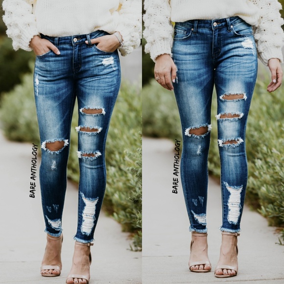 KanCan Denim - Distressed Kancan Ankle Skinny Jeans